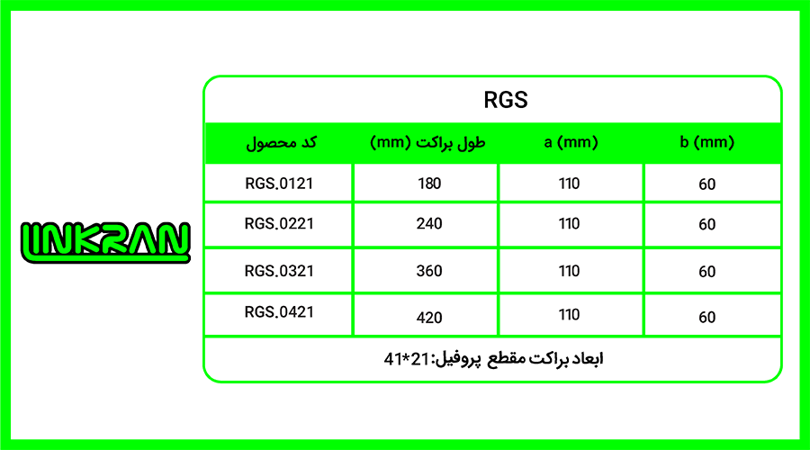 براکت فولادی پروفیل 4121 تیپ G