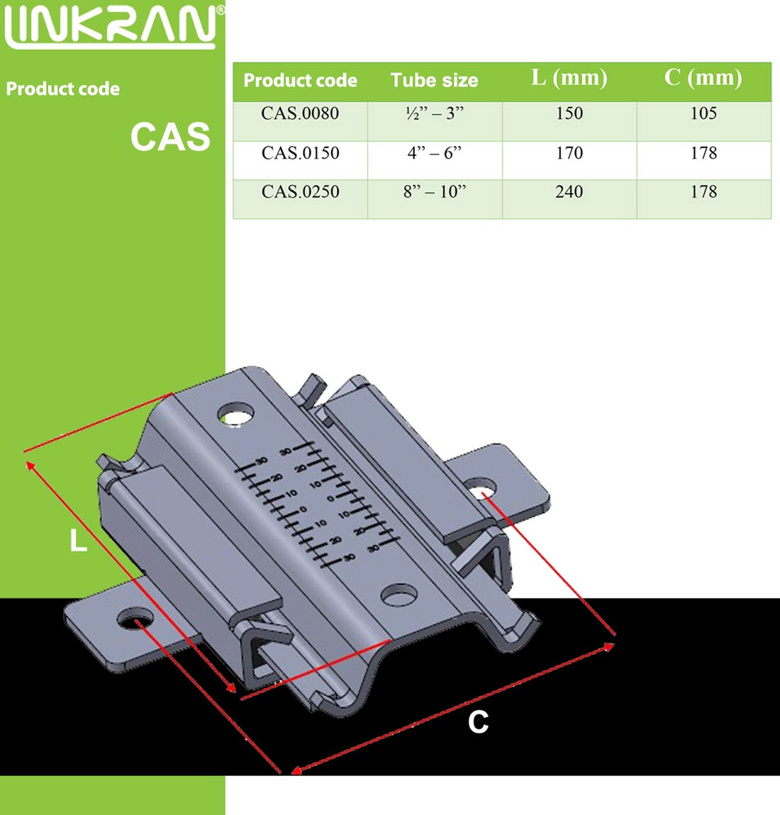 CAS slider base tube clamps - Linkran Industrial Group
